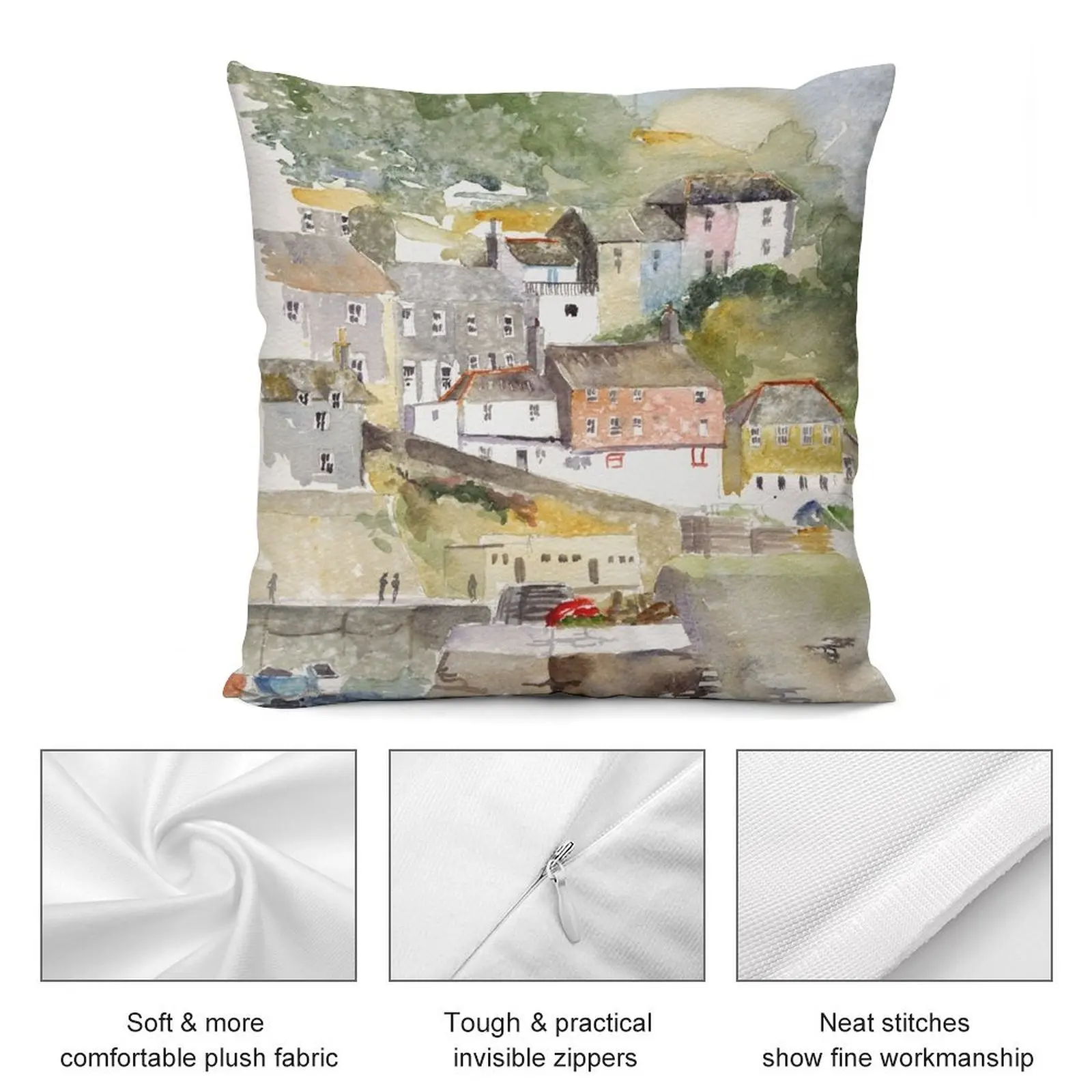 Mevagissey, Cornwall Throw Pillow Christmas Pillow Christmas Pillow Cases pillowcase