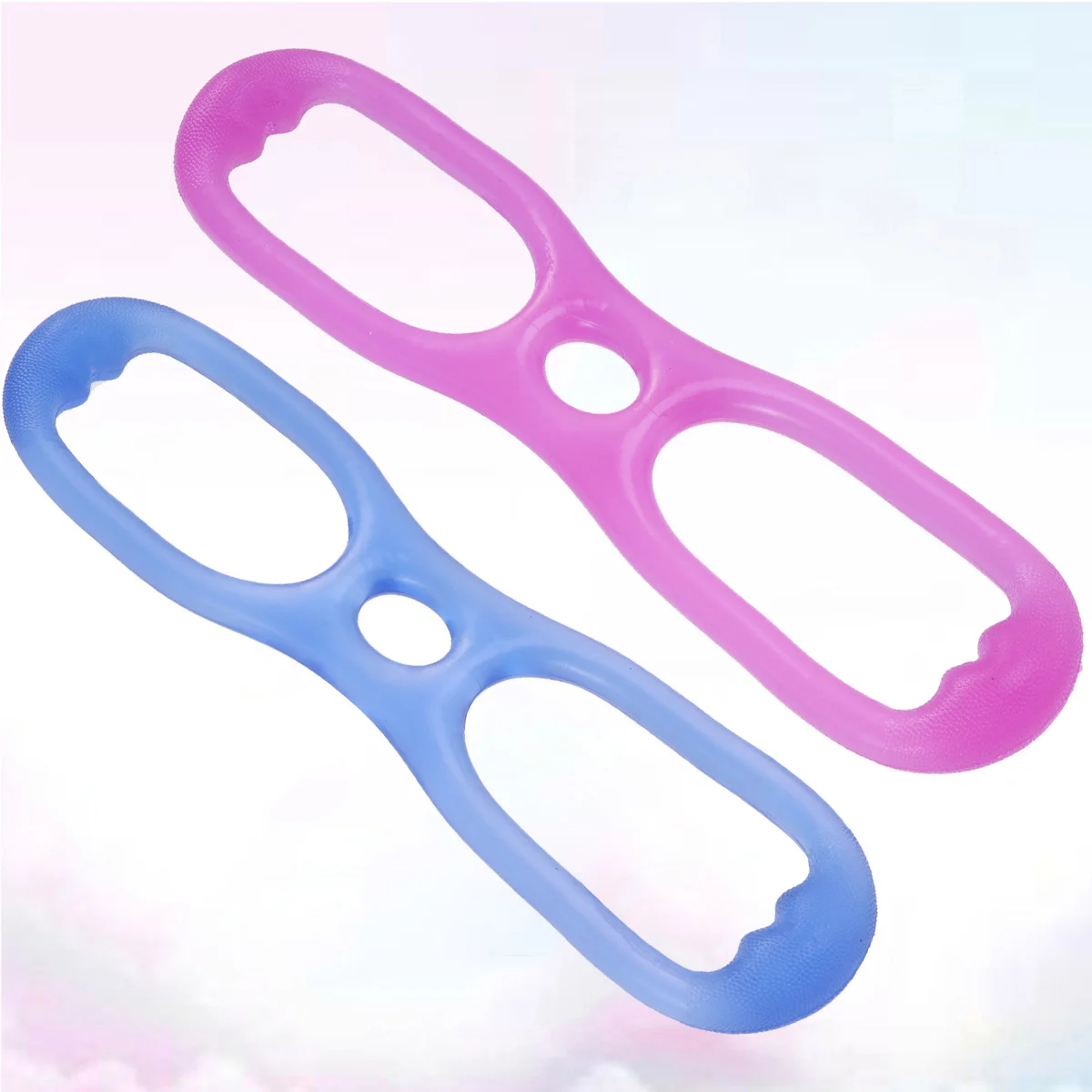 

2pcs Yoga Resistance Bands 8 Word Chest Developer Blue Purple Silicone Fitness Pull Rope Reusable Exercise Tool For Home Workout