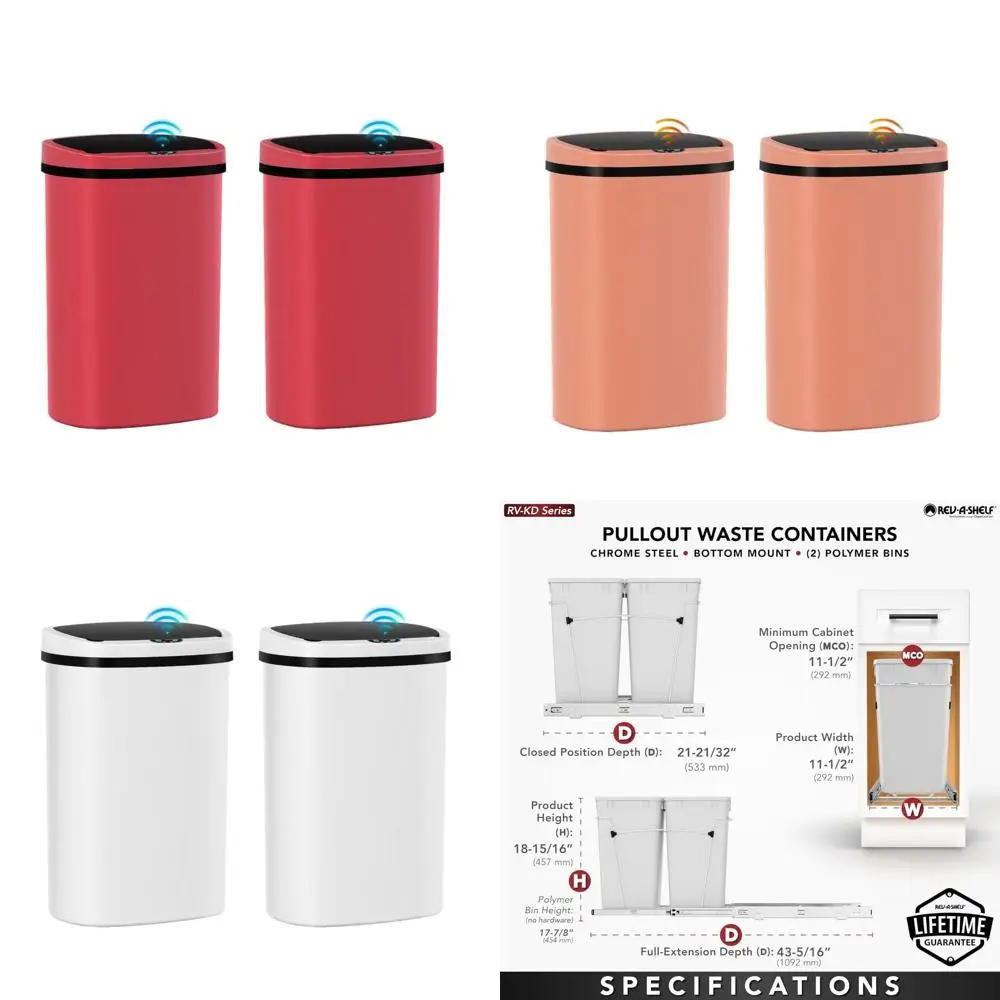 

Touchless Motion Sensor Trash Can, 13 Gallon Automatic Kitchen Garbage Can with Odor Control and Waterproof Feature