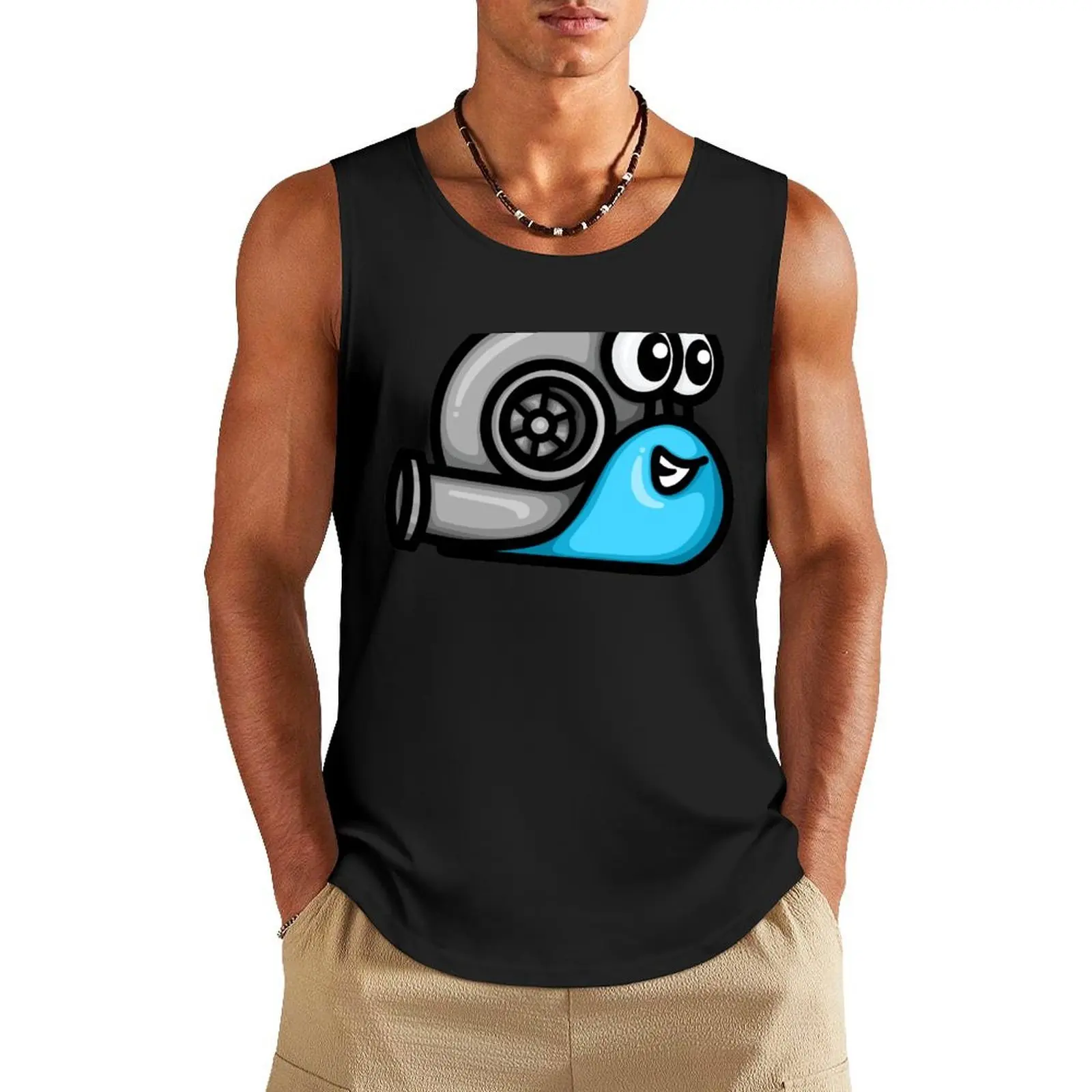 

Turbo Snail - Version 1 Blue Tank Top running shirt underwear vest for men Japanese t-shirt