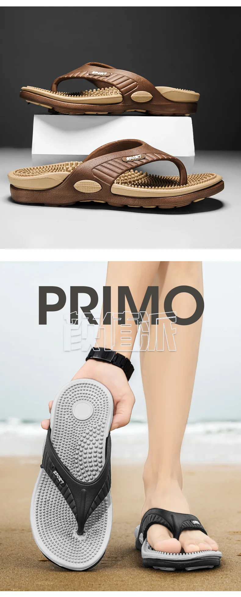 Kontrastfarben, Massage, rutschfeste Flip-Flops, schnelltrocknend und bequem, Strandsandalen, Sommer-Flip-Flops, modische Hausschuhe. – Detail 15