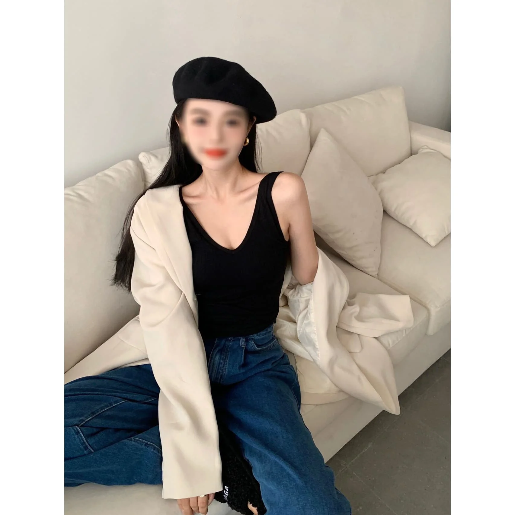 Fitted for V Neck Tank for Women Solid Color Polyester Fabric Medium Elasticity for Leisure Yoga Beach Cycling Holiday