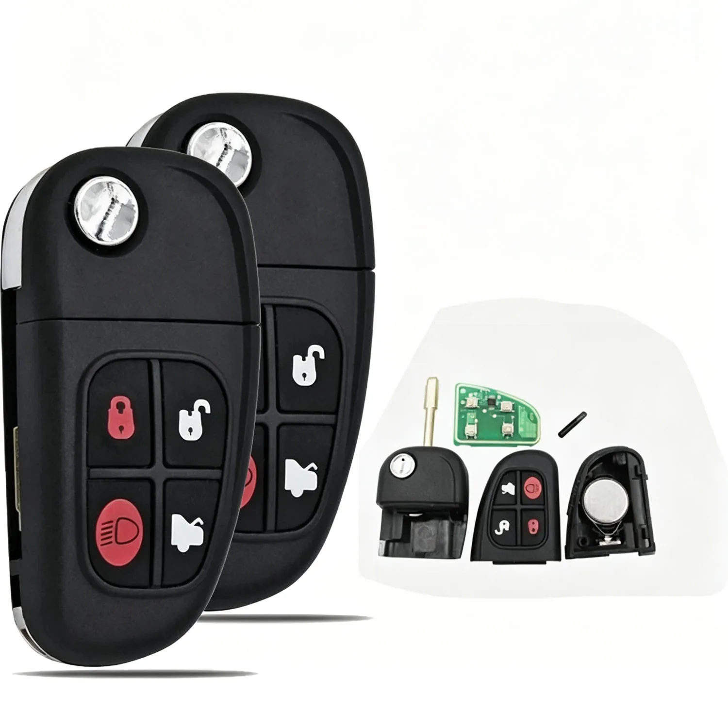 Complete Remote Control Key Aftermarket Remote Key Fob Remote Control Smart Aftermarket  For Jaguar Xj 2002-2008