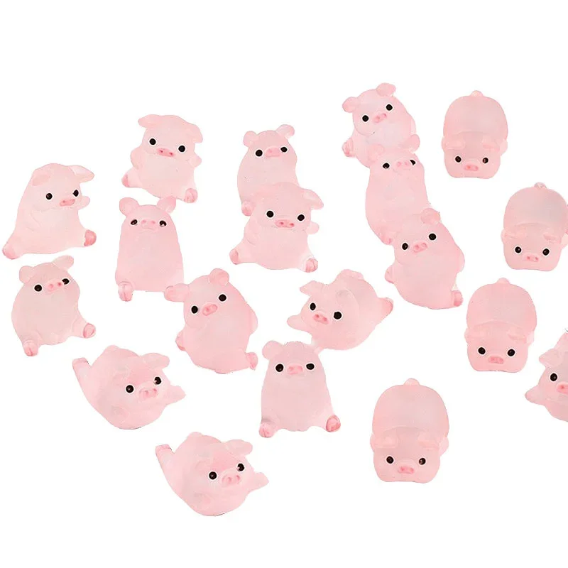 

6pcs Mini Pig Figurine Resin Cartoon Pig Decoration Miniature Car Ornament Craft Home Desk Decoration Collectible Dolls Gift