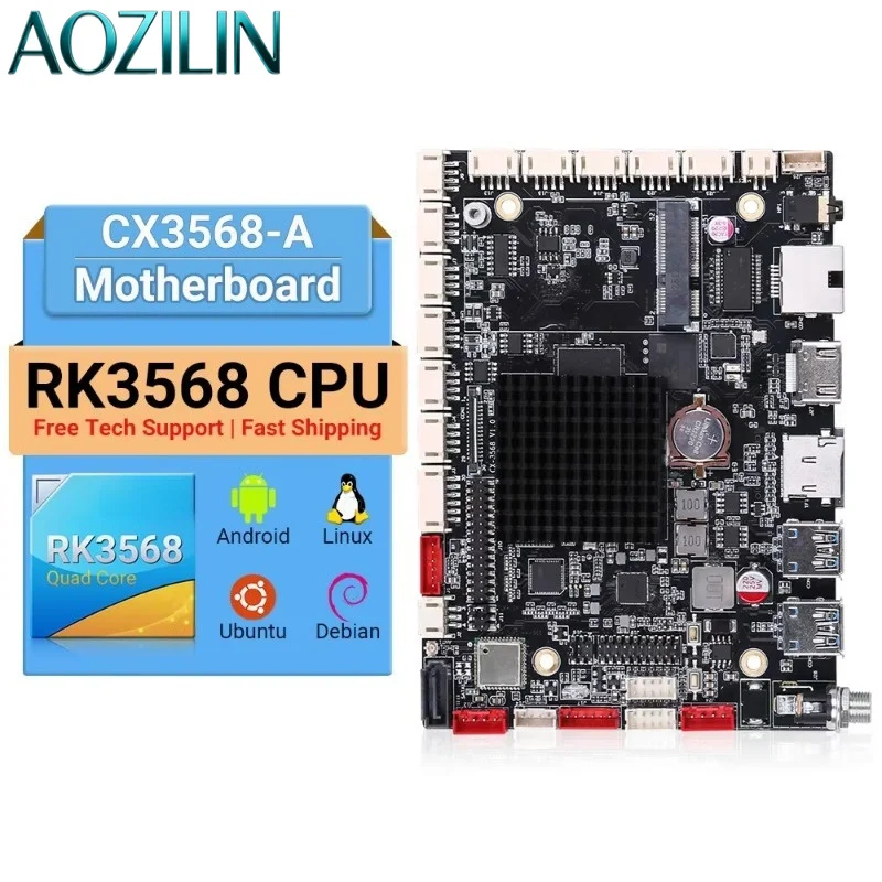 AOZILIN Industrial Control Motherboard RK3568 RK3588 RK3576 RK3399 RK3566 Embedded ARM AI Development Board Android Linux