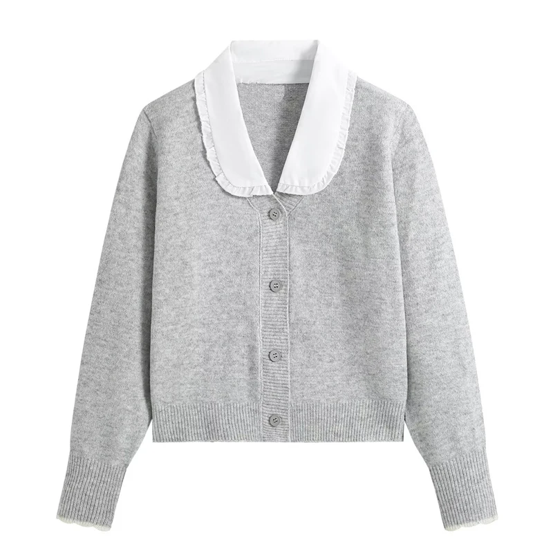 Women's Jacket 2026 New Fashion Autumn Color-Block Knit Cardigan Coat for Women Casual Chic Personality Lady Outerwear