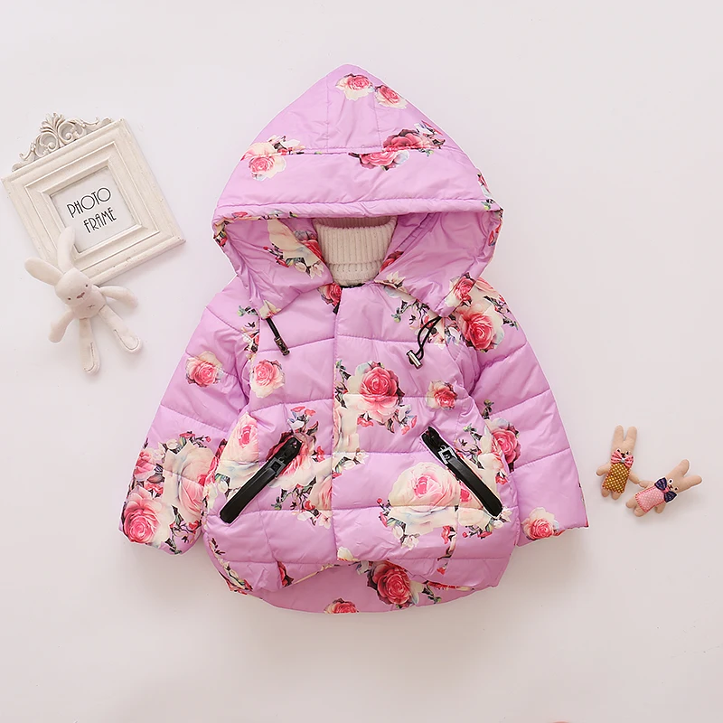Winter Neue Rote Große Blume Baby Mädchen Mantel, Rustikalen Stil Warme Kinder Langarm Kleidung Für 1-3 Jahre alt