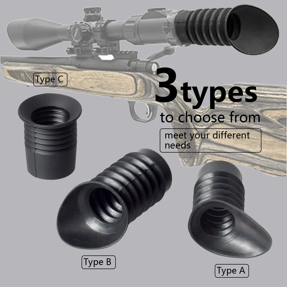 Tactical 33/38/40mm Soft  Rubber Flexible Rifle Scope Ocular Eye Protector Recoil Cover Eye Cup Anti Impact Extender Eyeshade