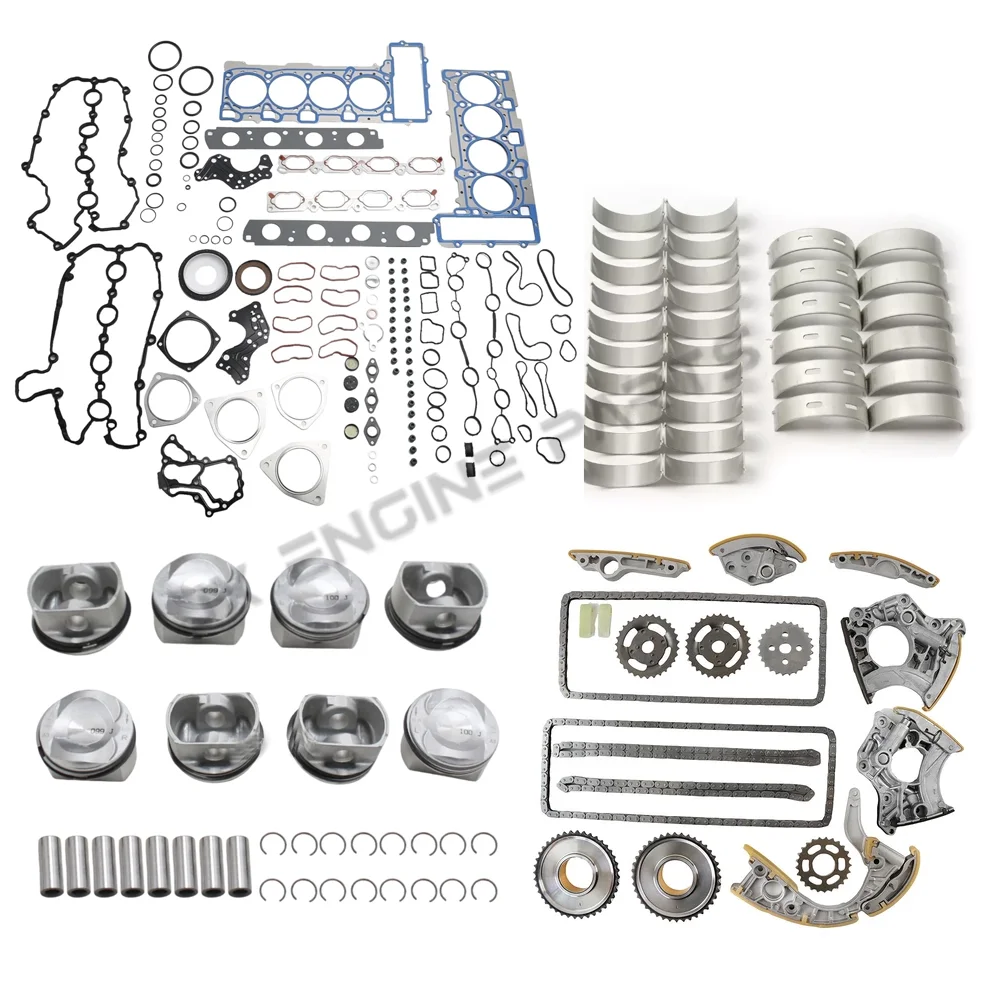 Engine Rebuild Timing Chain Kit Piston Bearing Gasket Set For VW TOUAREG AUDI 4.2 S5 A6 A8 Q7 4.2L V8 06-16 CAUA BVJ BAR CGNA view 2