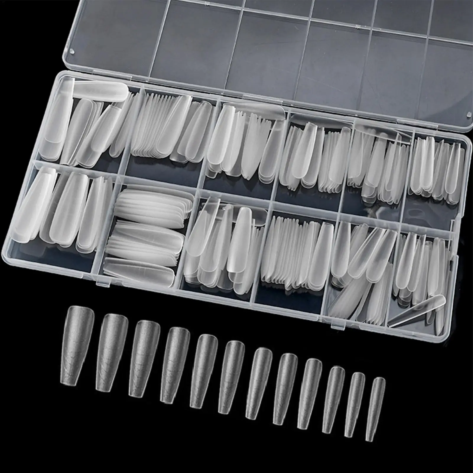 240개 네일 폼 클리어 프레스온 팁 네일 익스텐션 세트 퀵 빌딩 젤 몰드 풀 커버 대형 사이즈 아크릴 네일 탑 폼