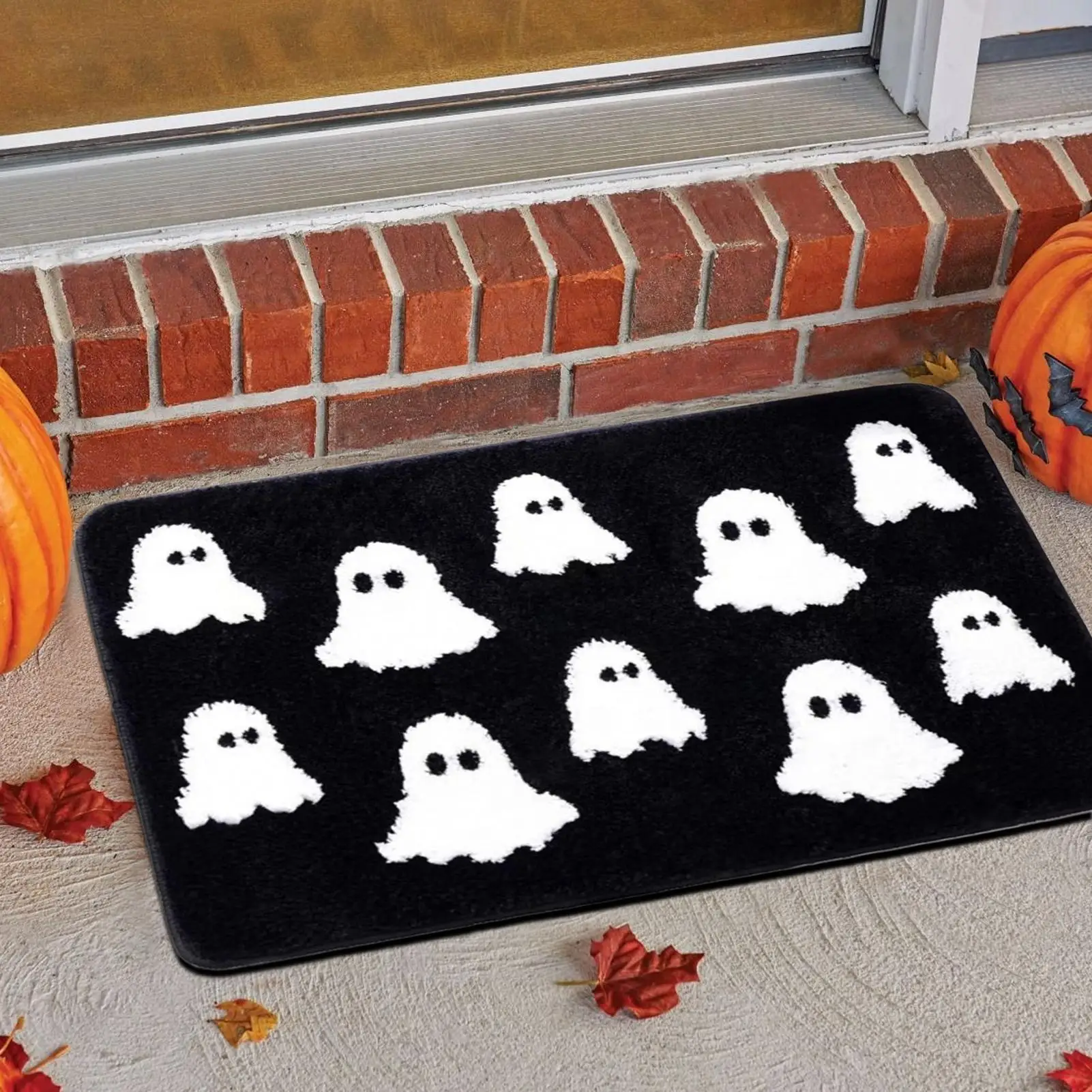 

Halloween Bathroom Rug Non Slip Absorbent Shower Mat Soft 35x23Inch Super Absorbent Rug Pad for Stability Floor Elderly Safety