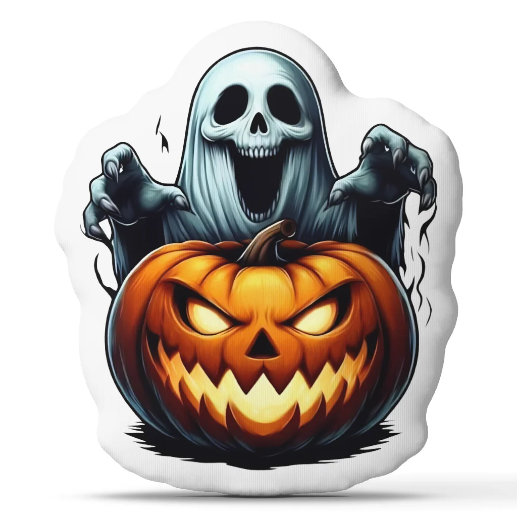 Halloween Ghost   Shaped Throw Pillow Spooky Pumpkin Cushion Horror Home Decor Sofa Bed Gift Trick or Treat