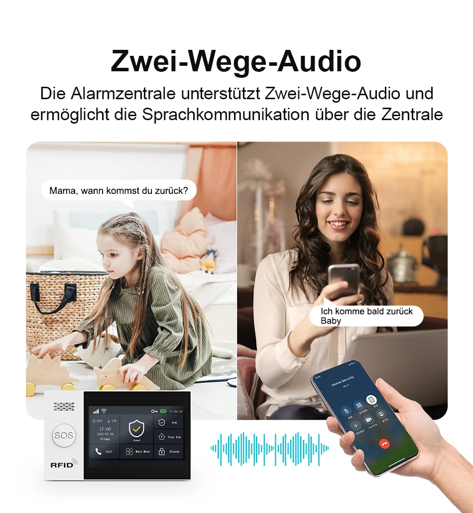 PGST Alarmanlage Einbruchschutz WiFi 2G GSM Works with Tuya Smart Life kabelloses Sicherheits Set für Zuhause Gewerbe Tür Fenster Sensoren Fernüberwachung per Smartphone – Detail 14