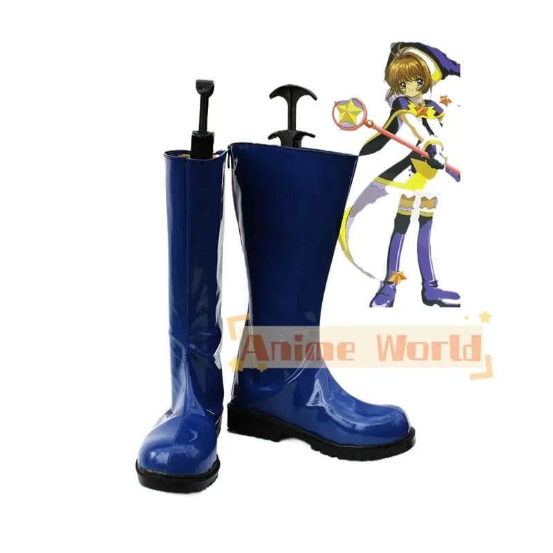 Card Captor Sakura Cosplay Shoes Boots Blue Custom-Made Halloween Carnival Party Props