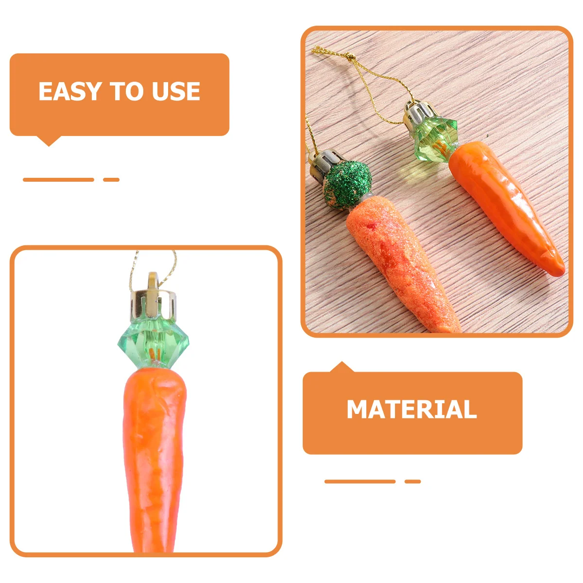 

16Pcs Hanging Carrot Ornaments Easter Party Decorations Strong Holiday Ambiance Lightweight Compact Fun Event Decor