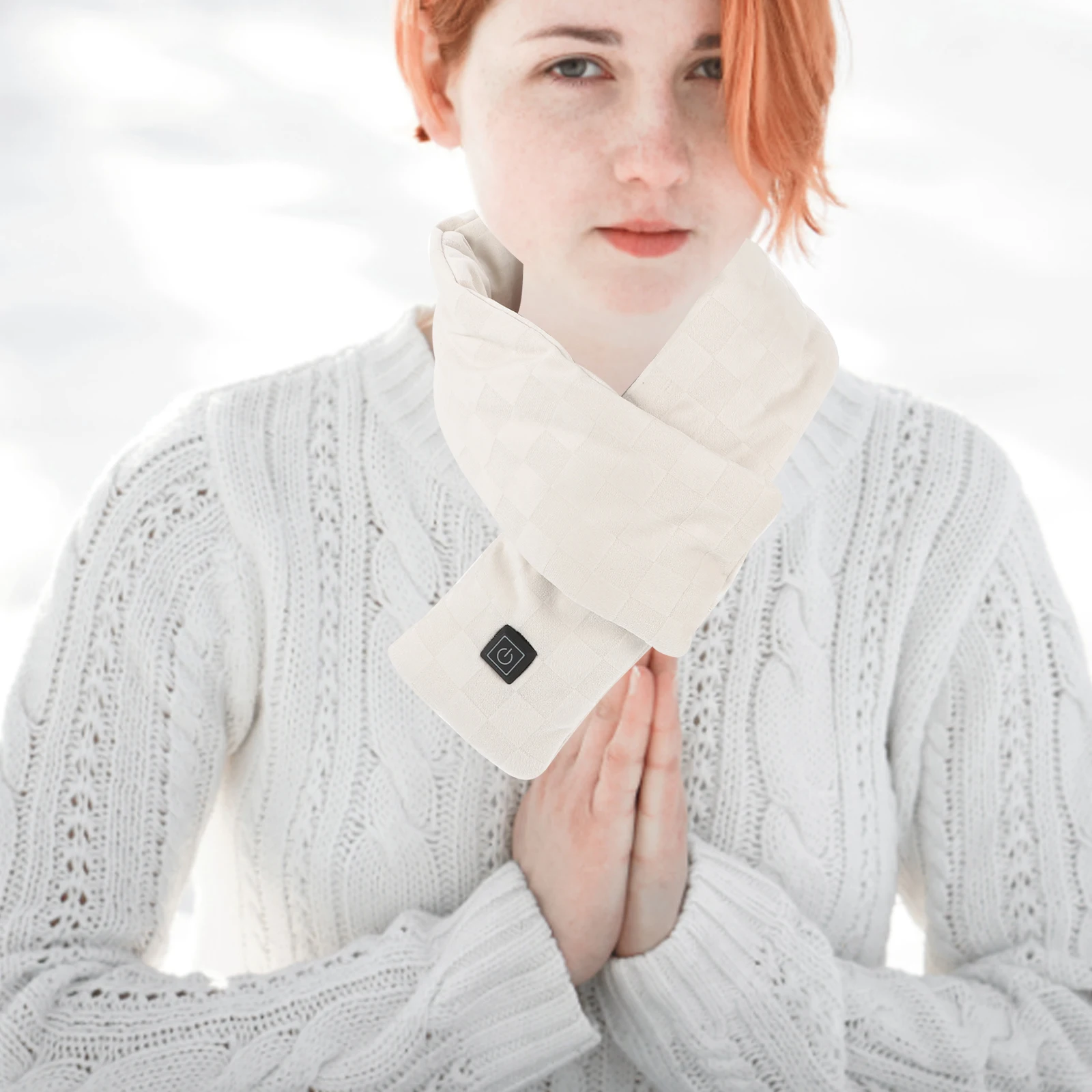 

Electric Heated Scarf Adjustable 3 Temperature Settings Winter Warm Neck Wrap Outdoor Wear Breathable Rechargeable