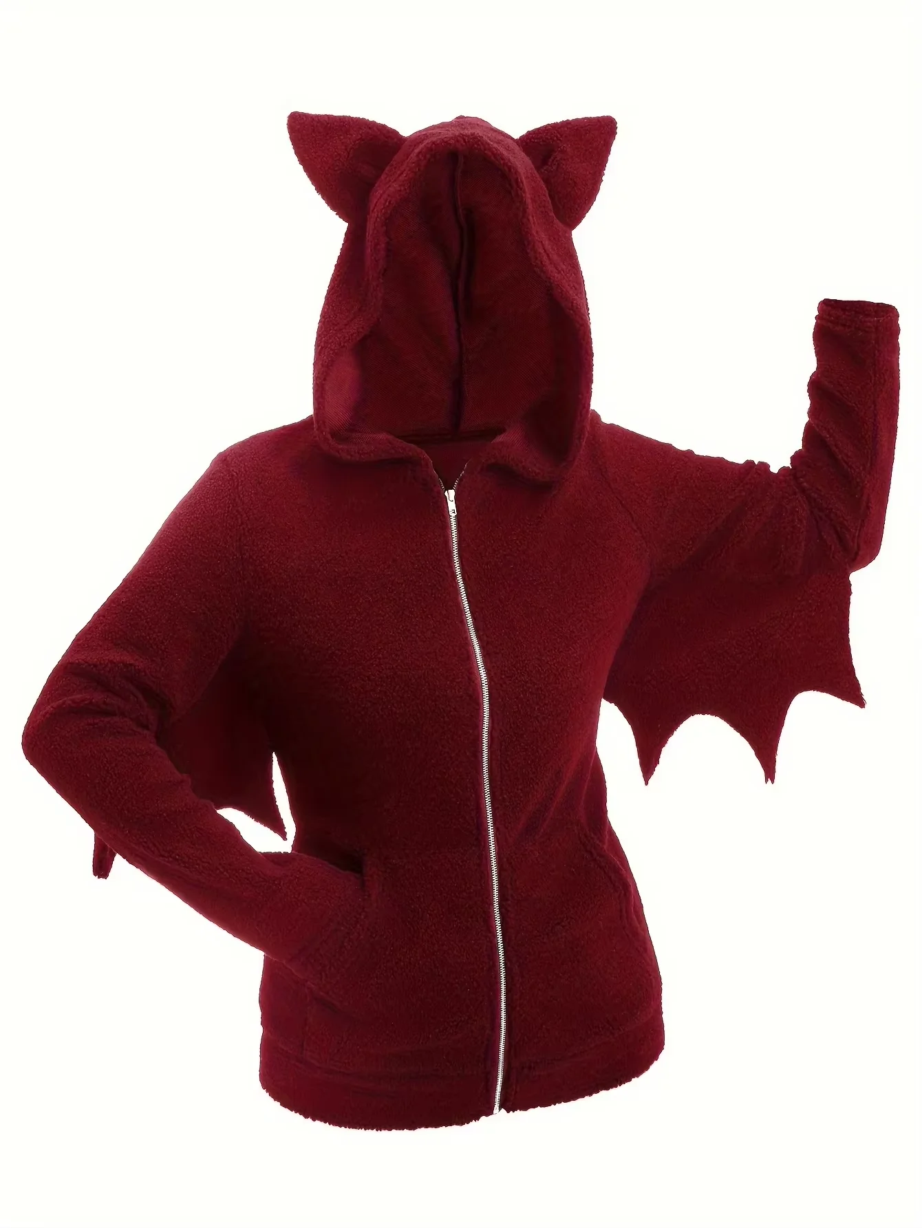 الأوروبية والأمريكية أزياء المرأة الخريف والشتاء جديد بلون سميكة القط الأذن سستة كوكو صغيرة امبسوول مقنعين سترة