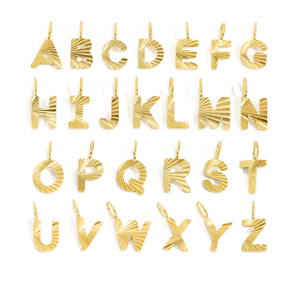 Visunion 10PCS Stainless Steel Alphabet Accessory for Making Necklace Women's Jewelry DIY Minimalism Charms Wholesale