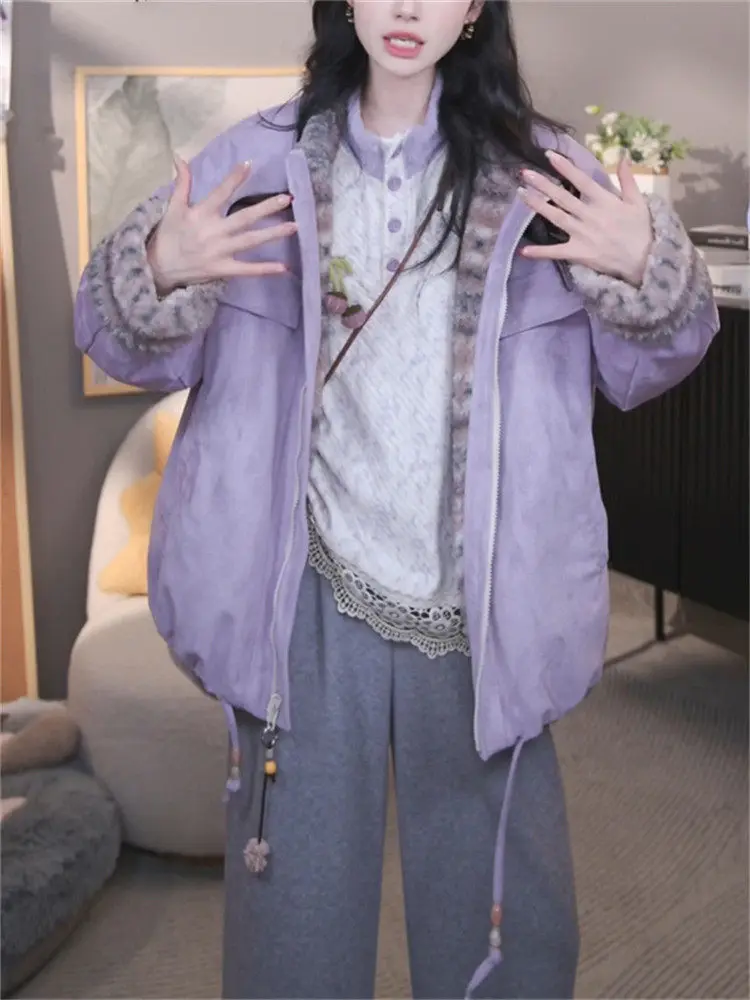 

Повседневная двусторонняя хлопковая куртка на молнии для женщин, новая модная тенденция весны, популярное оверсайз пальто для города