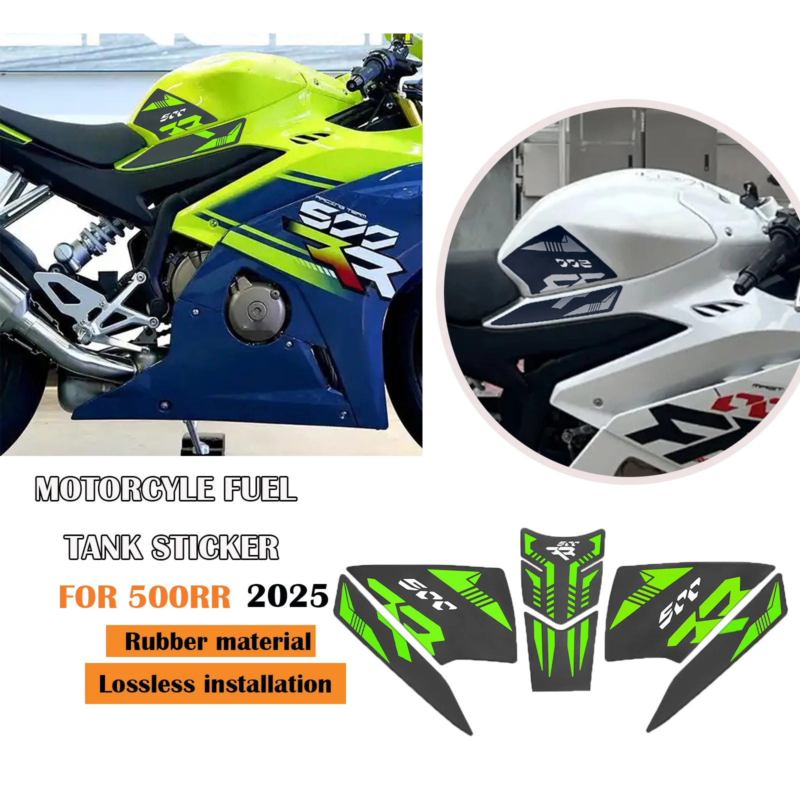 

For ZXJC 500RR 500 RR 2025 side tank pad anti-skid pad motorcycle sticker anti-skid fuel tank pad fuel tank traction pad