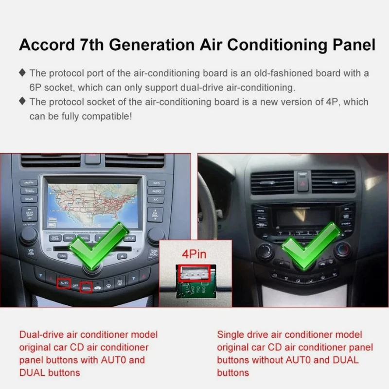 9'' For Honda Accord 7 2003-2007 Car Radio 4G SIM Android 15 Auto GPS FM Reversing Image Stereo BT 2DIN Carplay Google Map Navi