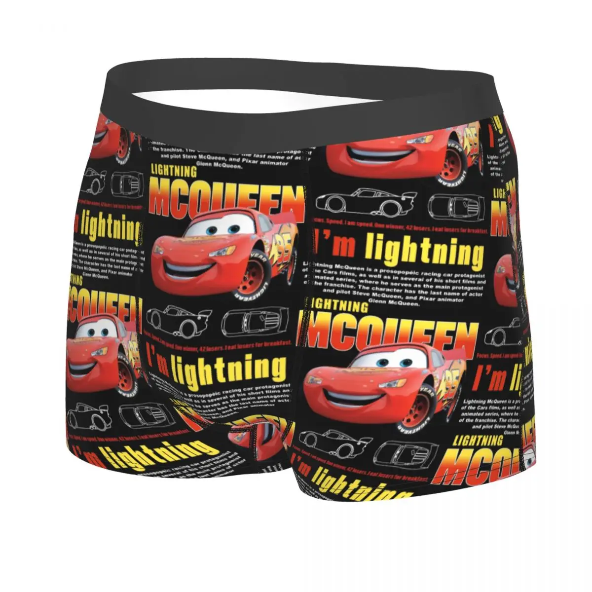 Lightning Mcqueen Cars Galaxy Men Long Underwear Boxer Shorts Panties Sexy Mid Waist Underpants for Male S-XXL