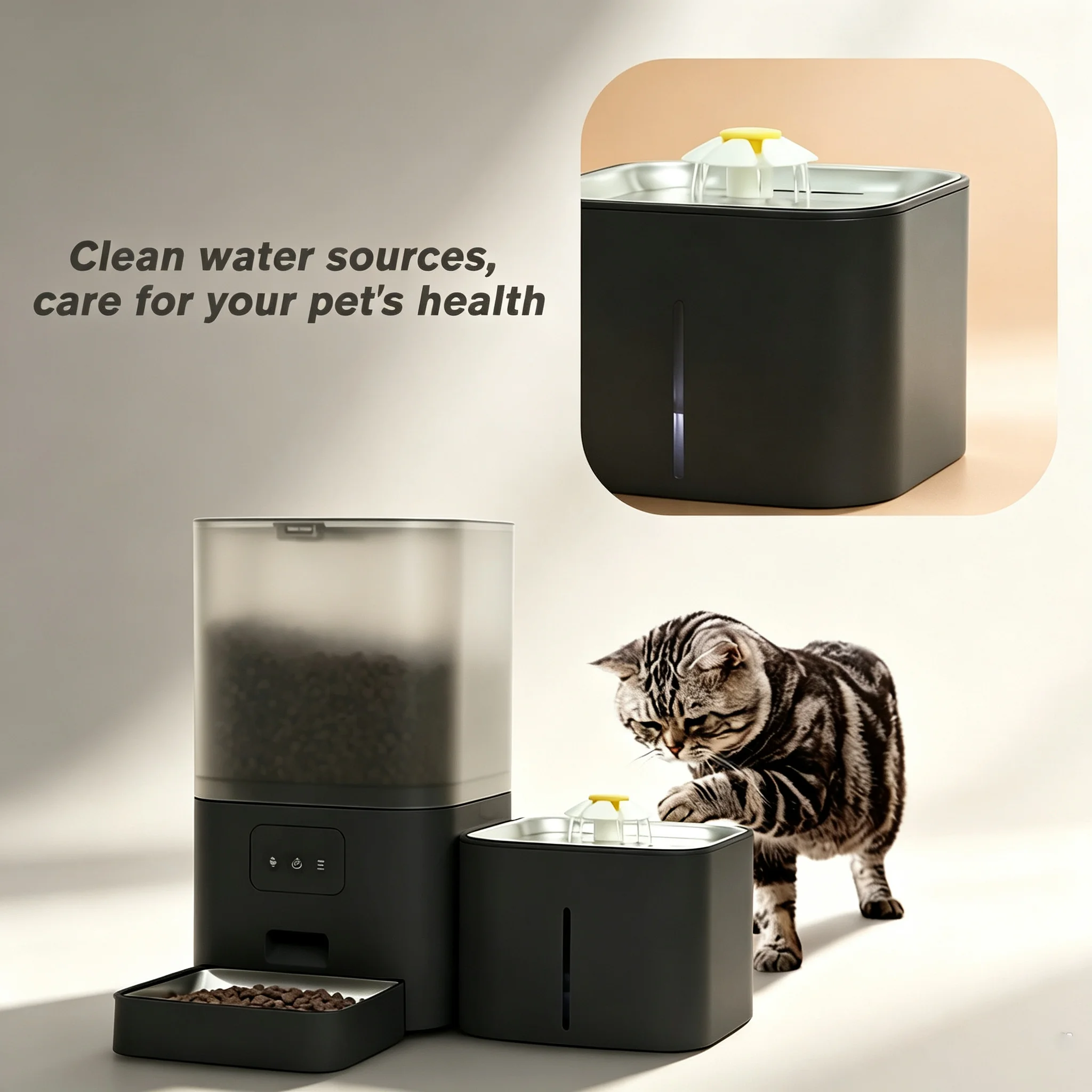 2026 Distributore di cibo intelligente per gatti 6L e fontanella d'acqua per gatti 2,5L con controllo tramite app e alimentazione programmata per cani di piccola taglia, dispenser di cibo