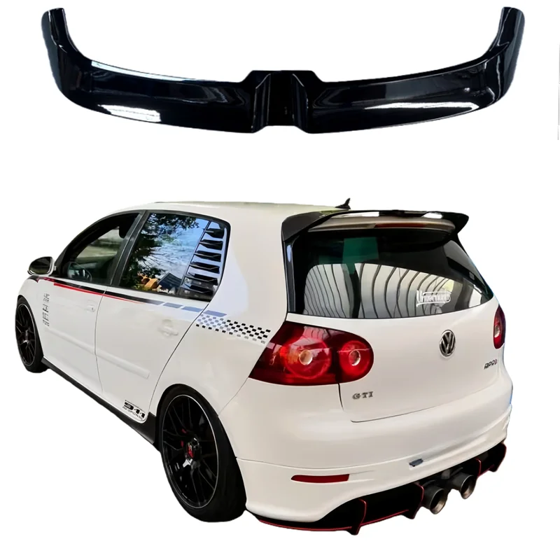 Für VW Golf 5 MK5 GTI R32 2004 bis 2009 Oettinger Style Auto Heckspoiler Flügel Lippe aus hochwertigem ABS Schwarz Weiß Bodykit