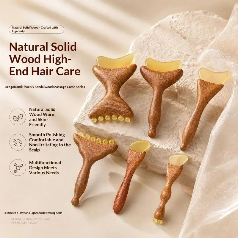 1Pcs Natural Material Face Lifting And Tightening Eye Massage Stick Reduce Puffiness Sandalwood Massager