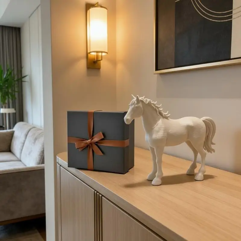 1 Piece 3D Printed Horse Statue Creative Elegant Home Decoration Nordic Style Desktop Sculpture Pegasus Sculpture Horse Ornament