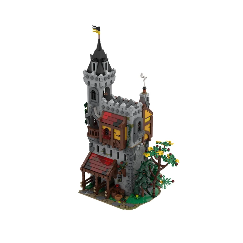 Bloc de construction MOC série médiévale corbeau château du seigneur, modèle d'assemblage d'architecture modulaire, jouets en brique de haute technologie, cadeaux de noël