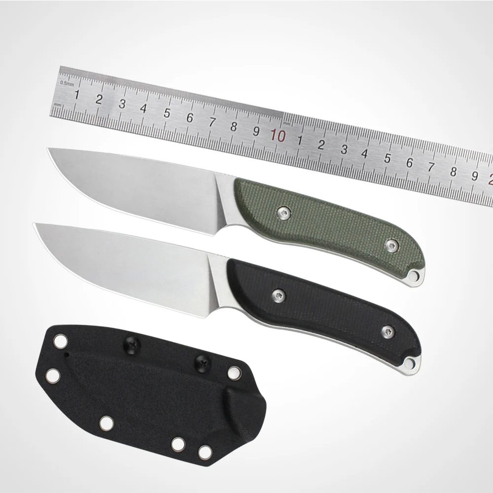 New 2024 Linen Fixed Blade Knife Outdoor Full Tang Knife Bushcraft Camping Hunting Survival Hiking Mens Gift with K-sheath