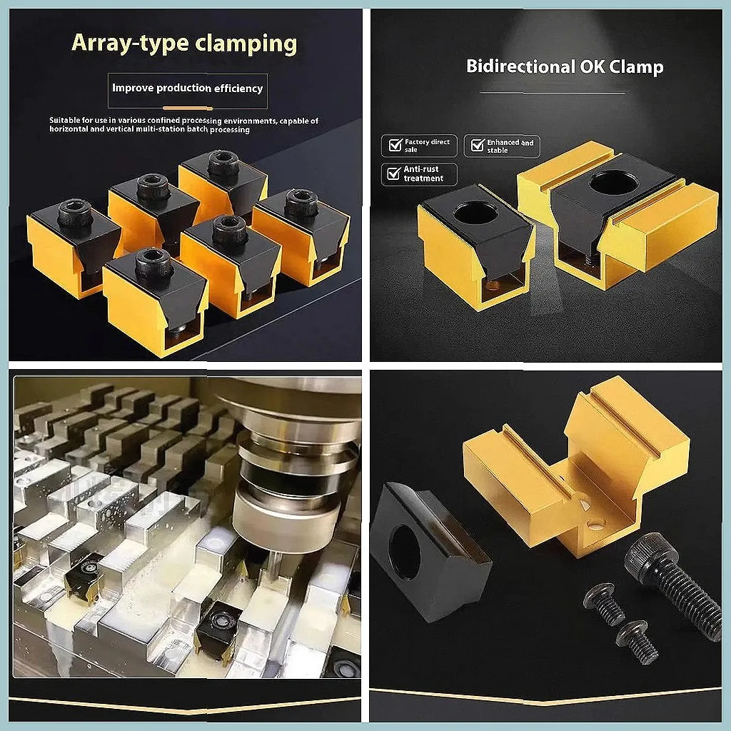 CNC Pneumatic Precision Fixture Multi-Station Inclined Wedge Expansion Clamping Block for Machining Center Vise
