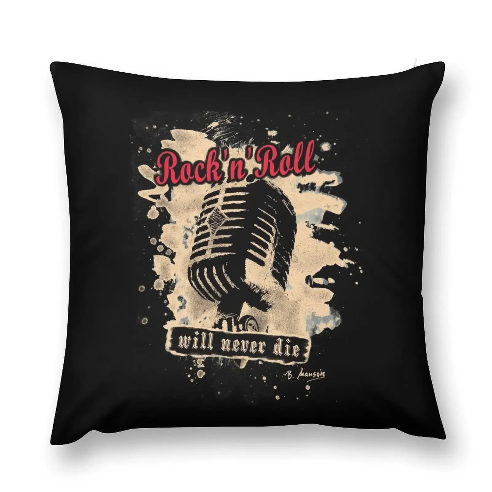 Rock-n-Roll Microphone - red Throw Pillow ornamental pillows for living room Cushion Cover Set Luxury Sofa Cushions pillow