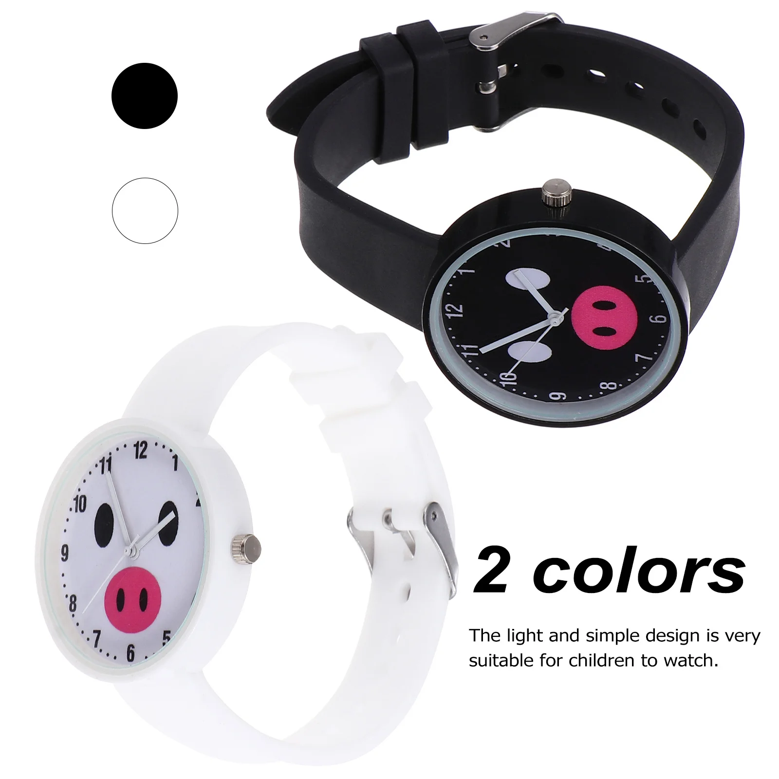 2 szt. Silikonowy zegarek z motywem kreskówkowym, uroczy zegarek kwarcowy, wodoodporny, idealny na prezent dla uczniów, do codziennego użytku, dokładny czasomierz.