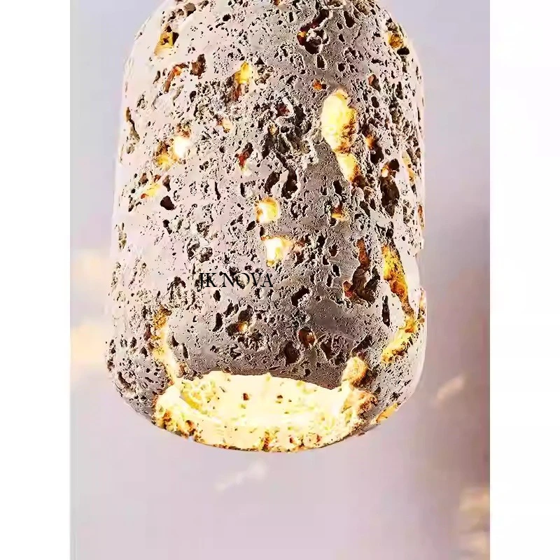Yellow Cave Stone Ancient Bedroom Headboard Pendant Light Designer Creative Retro Wabi-Sabi Bar Restaurant Lamp