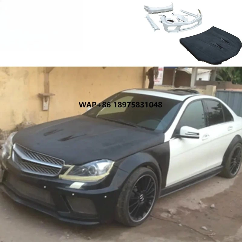 

AM Black Series Body Kit New Condition 4 Door Wide Hood Front Bumper Side Skirts Fender Rear Bumper for