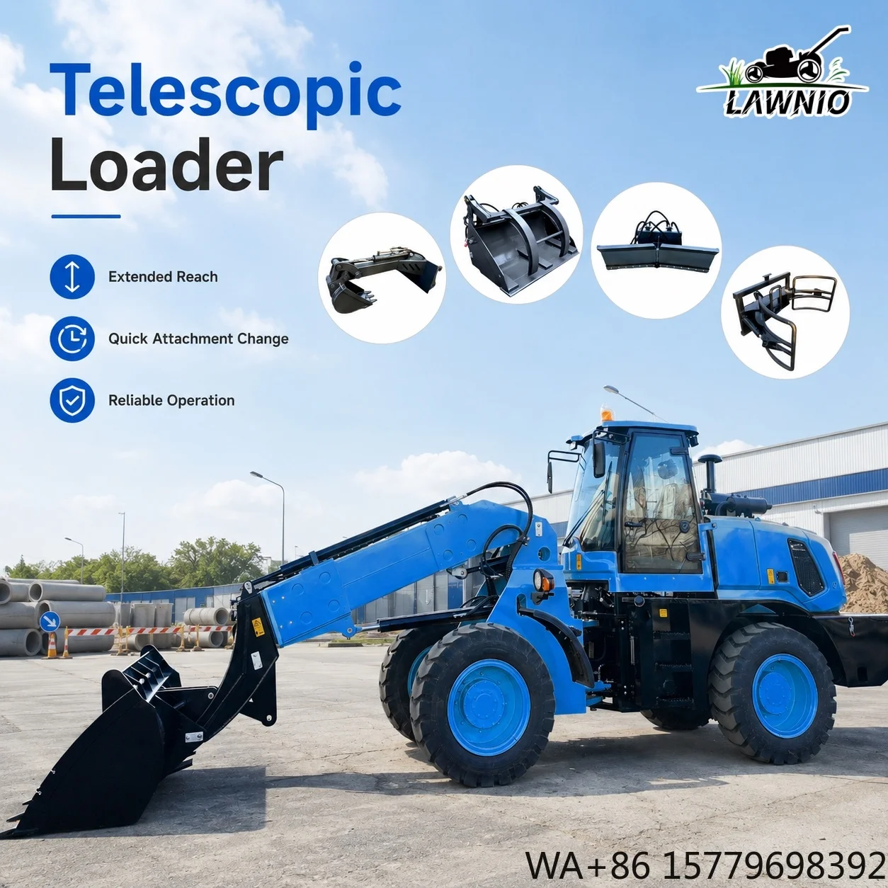 Powerful Performance Telescopic Arm Loader  16MPa Hydraulic System and High Lift Boom for Stockyard Handling  Loader