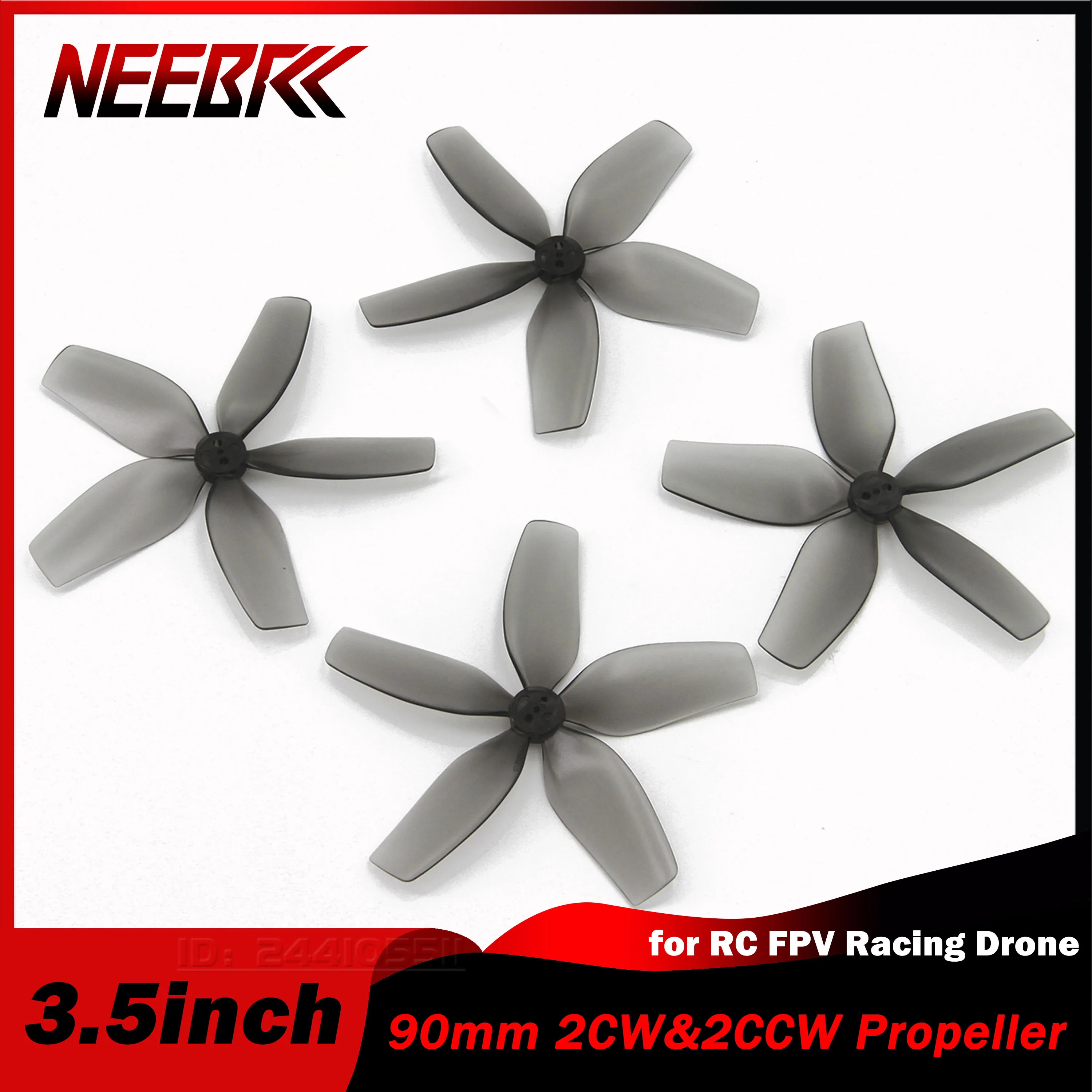 

2Pairs NEEBRC 3.5inch 90mm 5-Blade 2CW&2CCW PC Propeller for RC FPV Racing Drone Freestyle Cinewhoop Drones DIY Airplane Parts