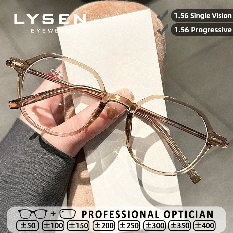 

LYSEN Classic Round Frame Women's Reading Glasses Customized Progressive Prescription Eyeglasses Myopia Glasses Anti Blue Light