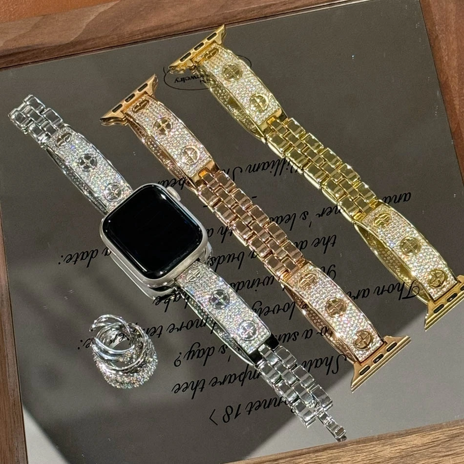 Kompatybilny z paskiem Apple Watch 38 40 4142 44 45 46 49 mm Sparkling Diamond Bracelet iWatch Series 10 9 8 7 6 5 4 SE Ultra Strap — zdjęcie produktu 6