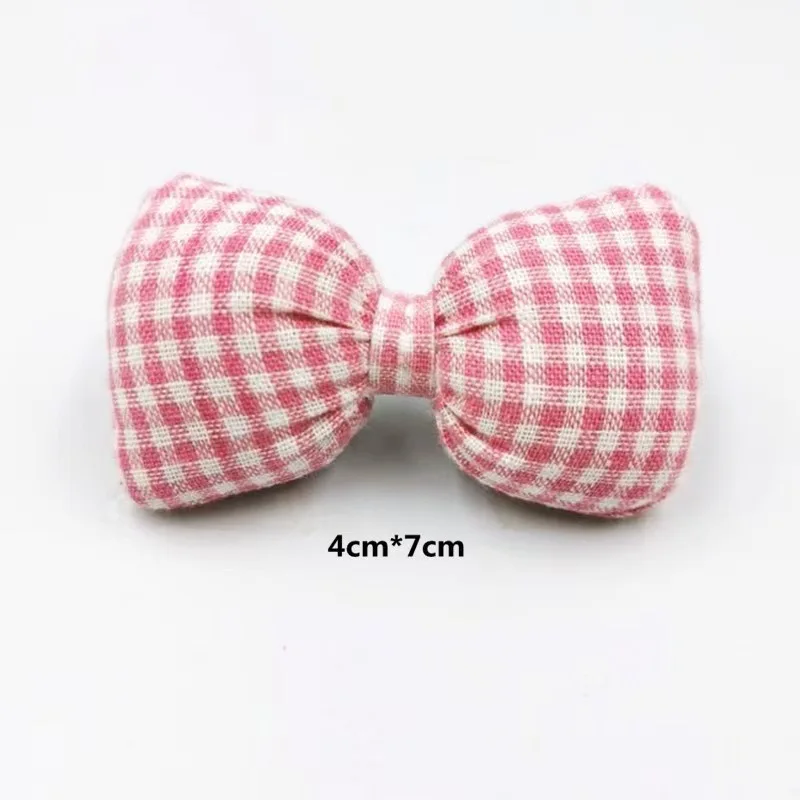 

500 шт., хлопковая маленькая клетчатая ткань с бантом, аксессуары для DIY, одежда для волос, детская обувь, оптовая продажа, готовый запас