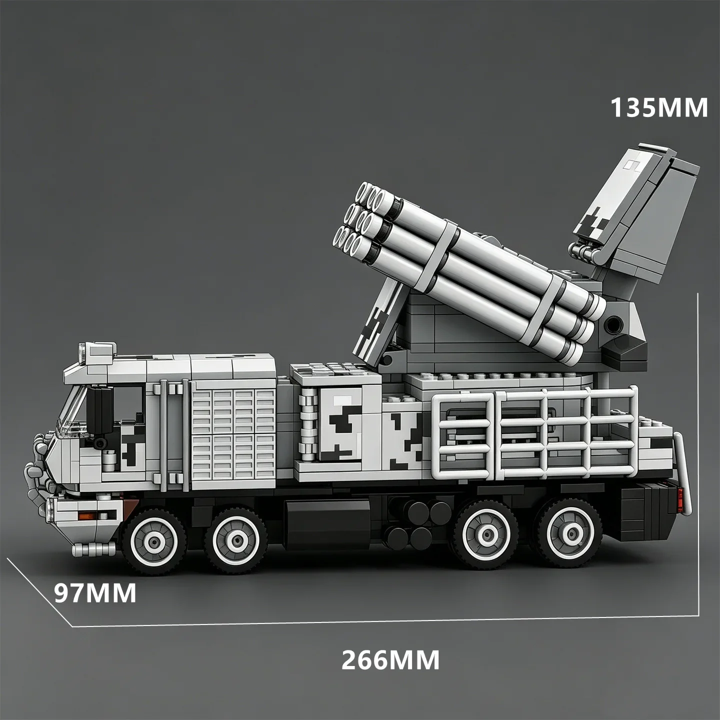 8x8 Wheeled Armored Vehicle Toy Air Defense Missile and Gun System “PANTSIR-SM” Air Defense System Building Block Model