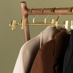 5pcs Trouser Hanger Matte Gold Anti Slip Hangers for Towels Dress Pants Drying Rack Wardrobe Organizer Trouser Storage Racks