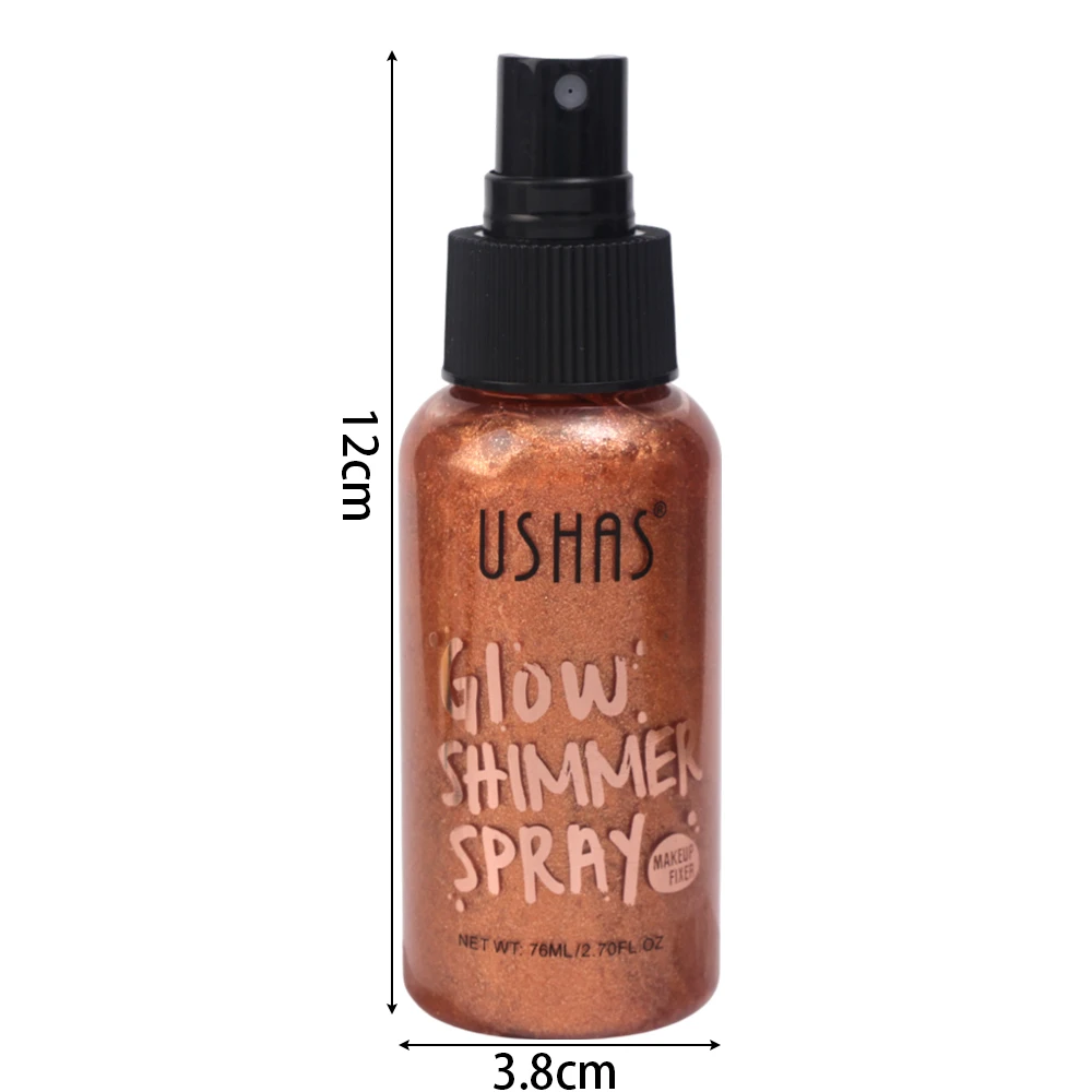 Surligneur pour le corps en spray brillant, cosmétiques pour contour du visage, imperméable, paillettes, diamant, bronzant, illuminateur, maquillage