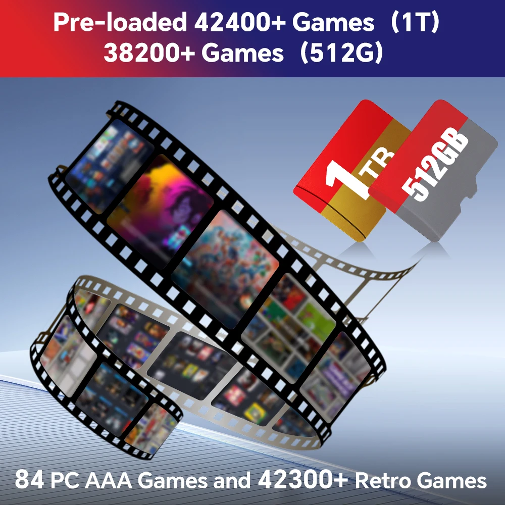 بطاقة الألعاب Playnite & Retrobat 512G/1T لـ Rog ALLY X/Legion Go Windows المحمولة والكمبيوتر 52400 + AAA/ألعاب ريترو لـ PS3/PS2/Switch/N64/DC
