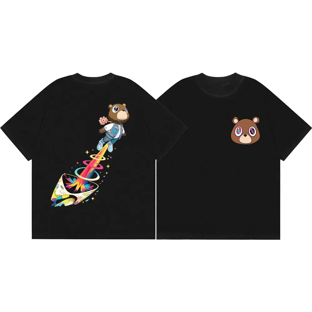 Rapper Kanye West Graduation Merch T Shirt Men Women Hip Hop Fashion Short Sleeve T-shirts Summer Casual Loose Cotton T-shirt