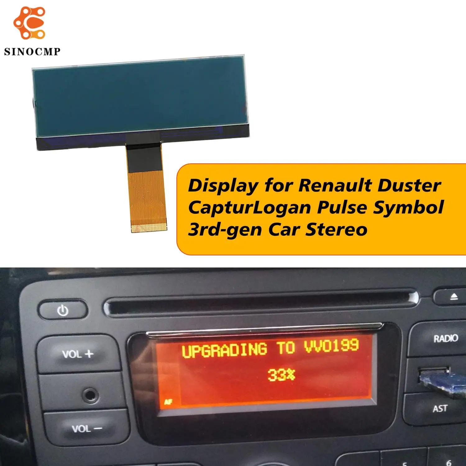 

LCD Display Screen AGC-1220RF-A AGC-0060RF-A For Renault Duster Captur Logan Pulse Symbol Master Dacia Lada Xray Mercedes Citan