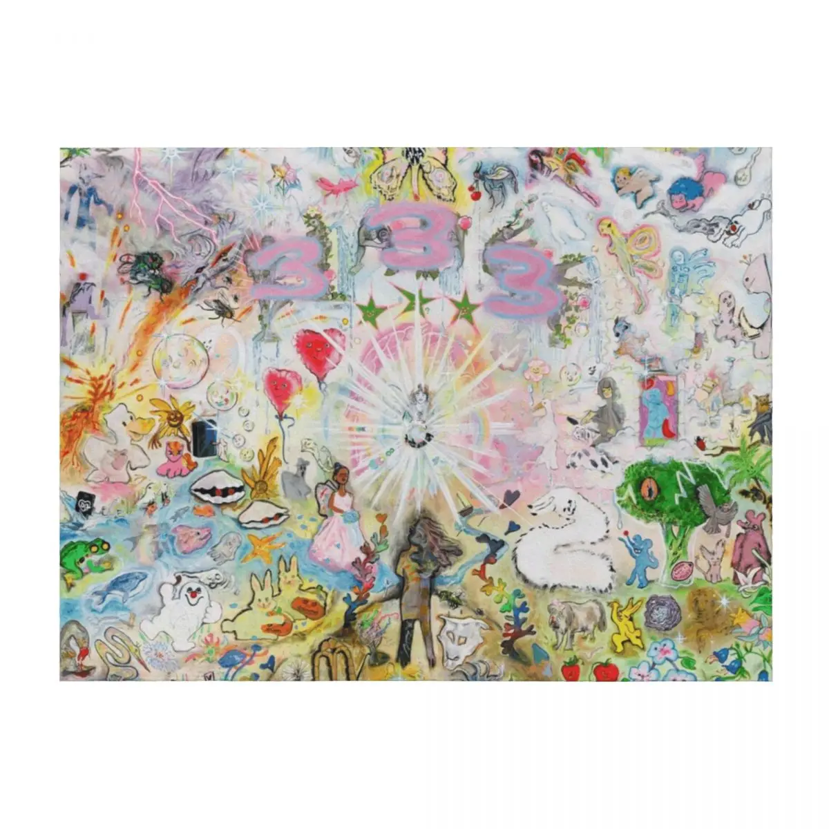 

333 bladee album cover Throw Blanket Nap valentine gift ideas Beautifuls Bed linens Blankets