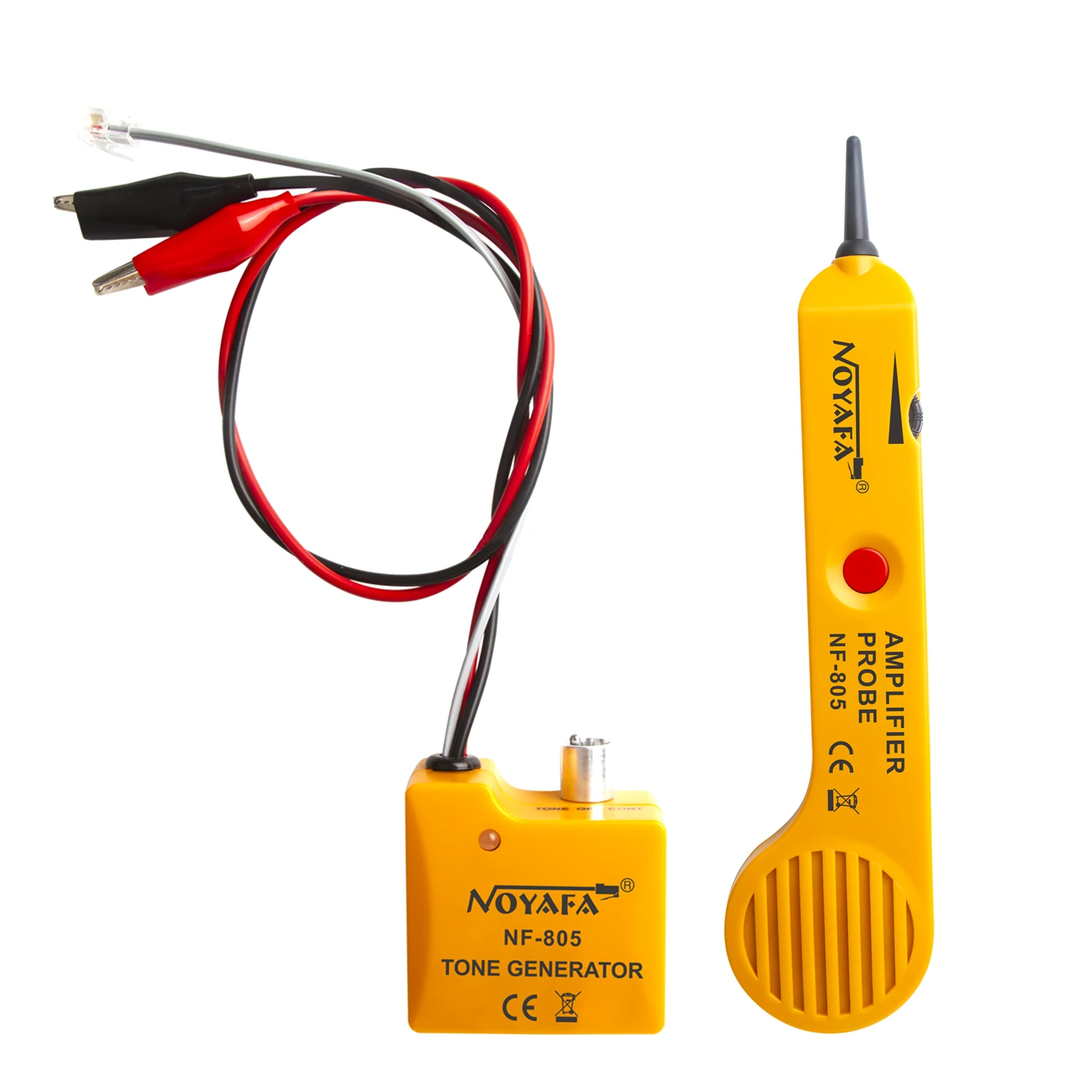 NF -805 line tracker detects telephone lines to test the status of telecommunications equipment and routers.